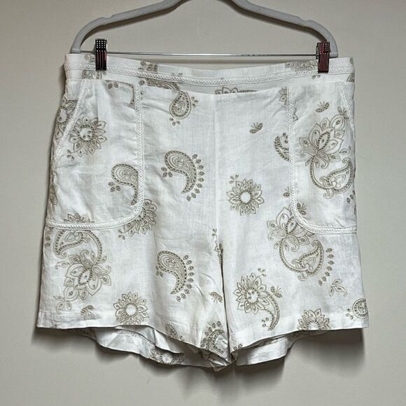 NWOT Johnny Was Maxine Linen Walker Shorts Womens Sz XL - Picture 4 of 10